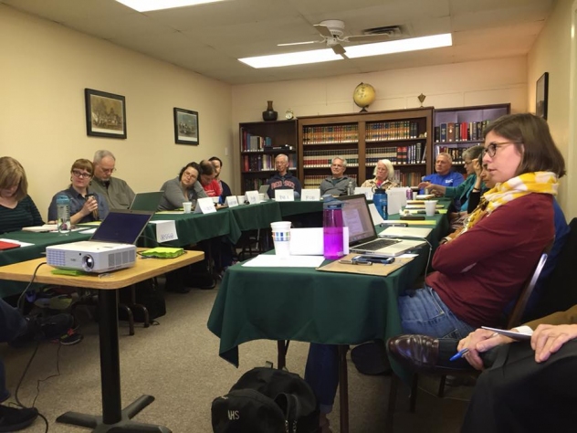 Episcopal Peace Fellowship board members in an April 2016 training. 